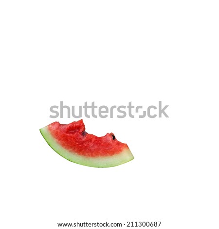 slice of watermelon with bites