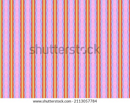 A hand drawing pattern made of yellow orange pink and blue stripes