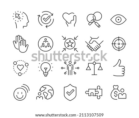 Business Ethics Icons - Vector Line Icons. Editable Stroke. Vector Graphic Royalty-Free Stock Photo #2113107509