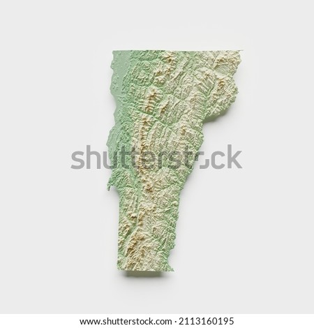 Vermont Topographic Relief Map - 3D Render