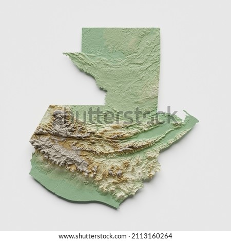 Guatemala Topographic Relief Map - 3D Render