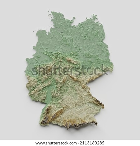 Germany Topographic Relief Map - 3D Render