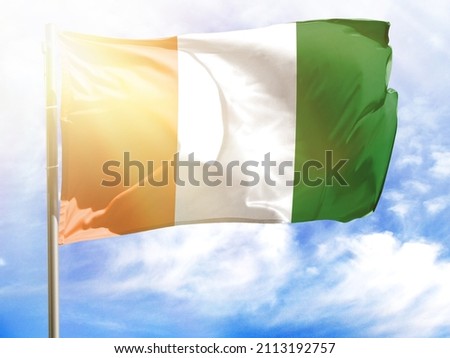 Flagpole with flag of Cote d,lvoire