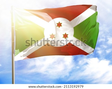Flagpole with flag of Burundi.