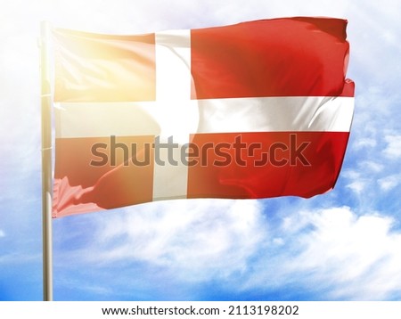 Flagpole with flag of Denmark