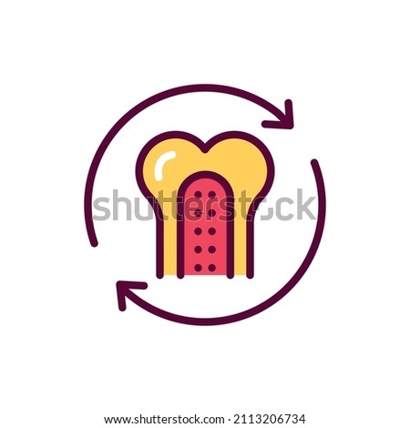 Bone marrow color line icon. Isolated vector element. Outline pictogram for web page, mobile app, promo Royalty-Free Stock Photo #2113206734