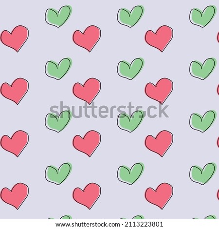 Pink and blue heart trendy background
