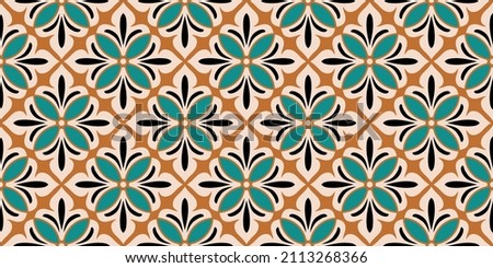 Seamless abstract floral pattern on beige. Vector Illustration.