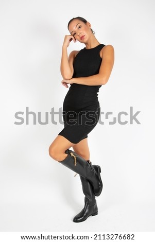 women's boots with heels isolated on white background. photo from side, diagonal and back angle
