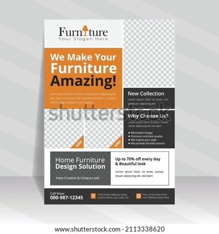 Furniture Sale Flyer Layout, Furniture or Interior Flyers Template