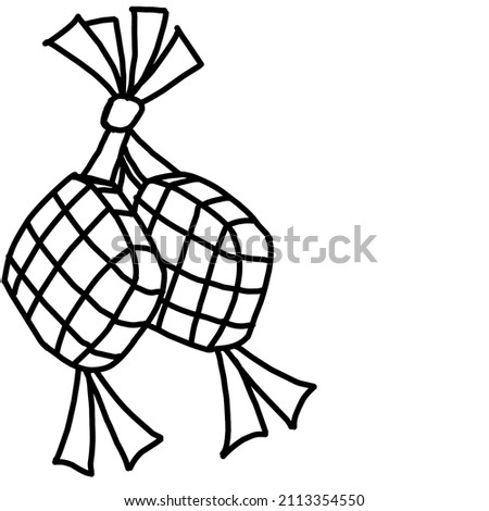 Illustration vector of typical ketupat sketch for Eid al-Fitr.