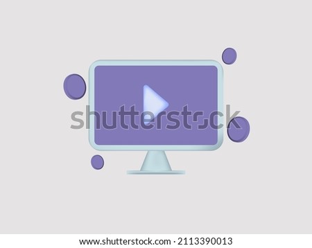 lcd monitor simple illustration design