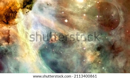 Awesome galaxy somewhere in outer space. Cosmic wallpaper. Elements of this image furnished by NASA. Royalty-Free Stock Photo #2113400861