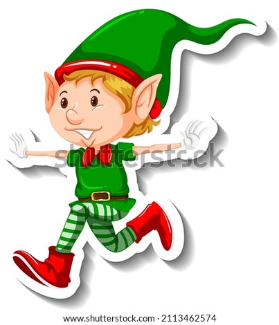 Christmas elf cartoon character illustration