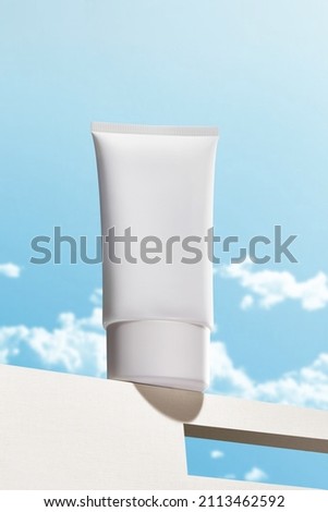 White facial cleanser sunscreen in summer