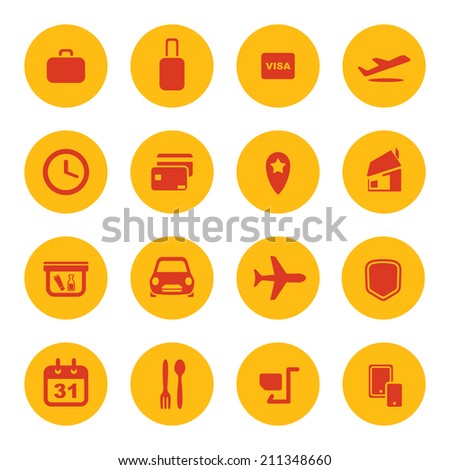 Airline services icon set