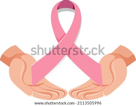 Breast cancer awareness pink ribbon illustration