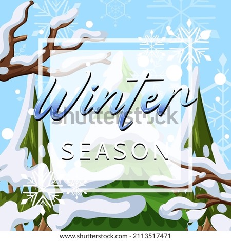 Winter Season Typographic Poster illustration