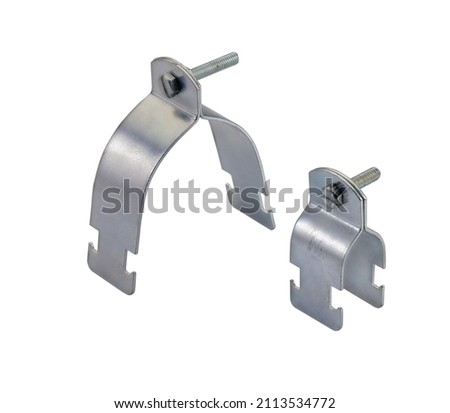steel clamp strut type zinc plated Royalty-Free Stock Photo #2113534772