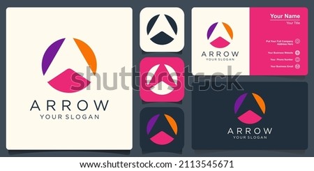 Letter A arrow logo icon design template elements.