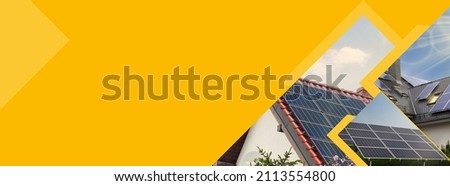 Solar panel, photovoltaic, alternative electricity source - WEB BANNER, copy space. Royalty-Free Stock Photo #2113554800