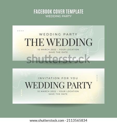 Horizontal wedding invitation web banner template retro gradients elegance abstract blurry