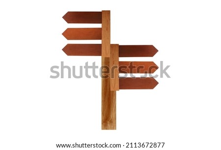 Sign wood isolated on white background and have clipping paths for design in your work.
