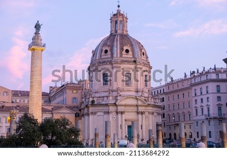Panoramic view in the morning at Rome, Italy.