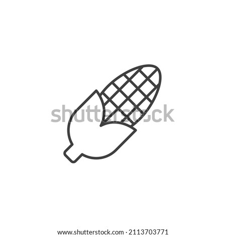 Corn icon isolated on white background. Vector illustration. corn icon vector from barbecue collection. Thin line corn outline icon vector illustration. Outline, thin line corn icon for website design Royalty-Free Stock Photo #2113703771