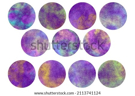 Fantasy modern galaxy round sublimation background. Rainbow abstract clip art