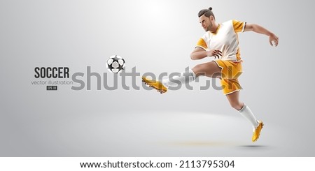 football soccer player man in action isolated white background. Vector illustration Royalty-Free Stock Photo #2113795304