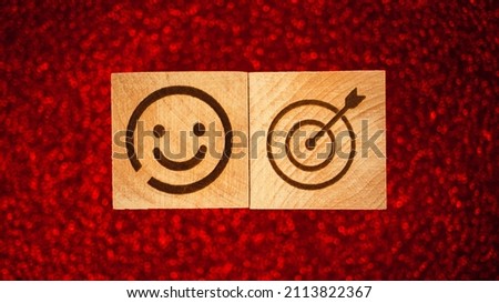 Valentines day background. Smile face on wooden cube. Happy and love concept photo