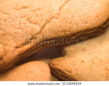 Tasty Brown Gingerbread Cookie Stars Macro Closeup