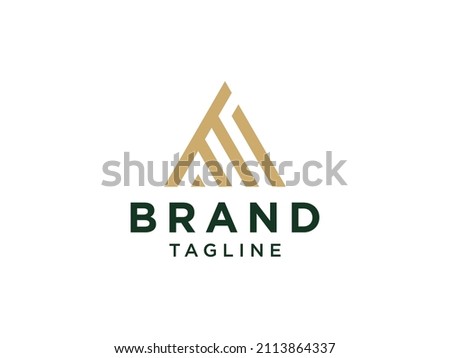 Abstract Initial Letter T Logo. Gold Line Style isolated on White Background. Usable for Business and Branding Logos. Flat Vector Logo Design Template Element.