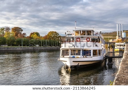 A boat on the river Main at Würzburg, bavaria