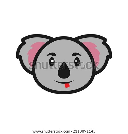 This is a koala emoticon that uses a filled outline style for your design projects or for stickers