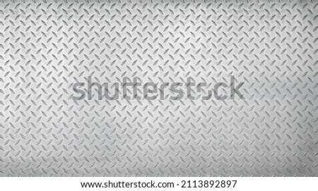 diamond metal texture. reflective steel plate as background. Royalty-Free Stock Photo #2113892897
