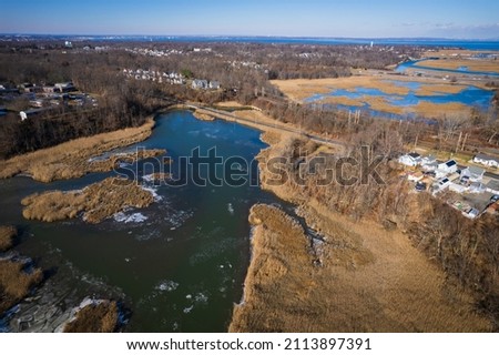 Aerial Drone of Matawan New Jersey Winter