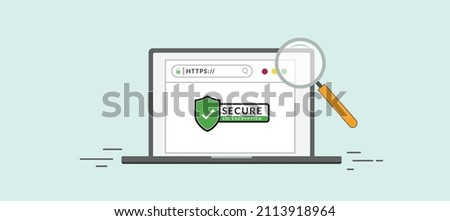 Secure your site with HTTPS or SSL, an internet communication protocol that protects the integrity and confidentiality of data between the user's computer and the website.  Royalty-Free Stock Photo #2113918964