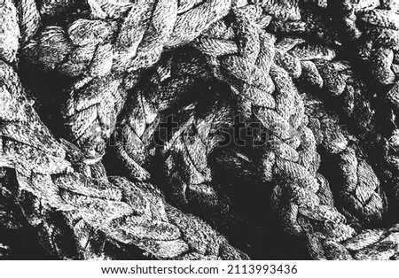 Distressed overlay texture of twisted rope. grunge background. abstract halftone vector illustration