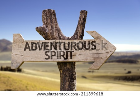 Adventurous Spirit wooden sign with a desert background 