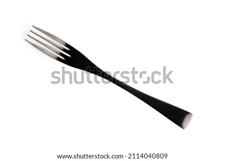 Black fork isolated on a white background. High quality photo