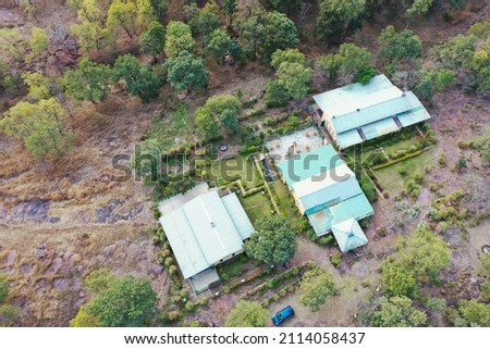 Aerial View of forest guest house at Ratapaani Tiger Reserve