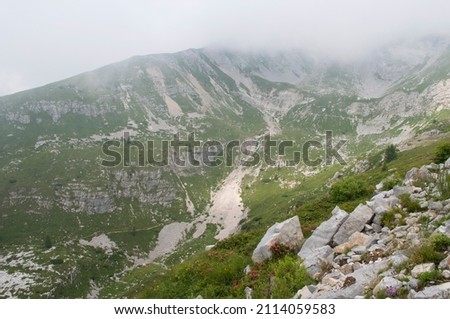 Mount Arera Landscape with Clouds. Bergamo, Italy