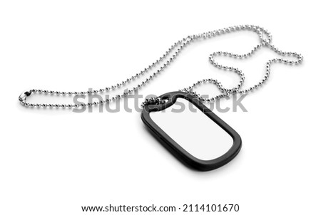Military dog tag isolated on white