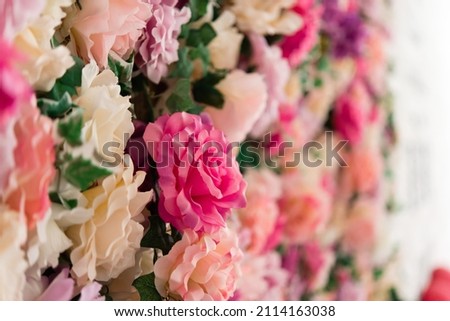 Beautiful summer flowers as a background. Festive background of blooming flowers, pastel and soft floral background.
