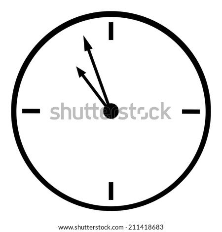 Clock icon on white background. Vector illustration.