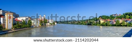 River Panorama Passau, Bavaria, Germany 