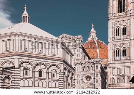 beautiful renaissance cathedral Santa Maria del Fiore in Florence, Italy Royalty-Free Stock Photo #2114212922