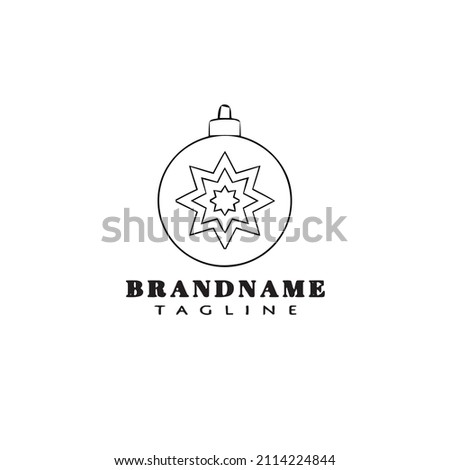 christmas ball logo cartoon icon design template black modern isolated vector cute